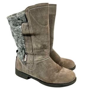 Muk Luks Womens Gray Stacy Boots Mid-Calf Size 7